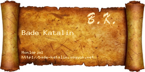 Bade Katalin névjegykártya